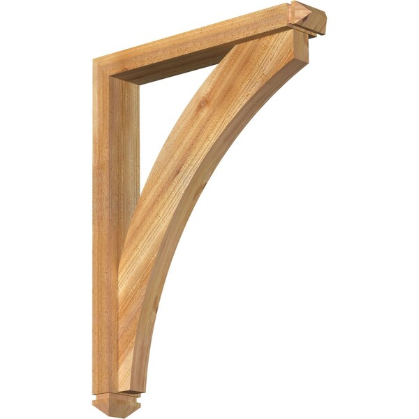 Ekena Millwork Thorton Arts and Crafts Rough Sawn Bracket w/ Offset Brace, Western Red Cedar, 4"W x 24"D x 32"H BKT0402X24X32THR03RWR - main